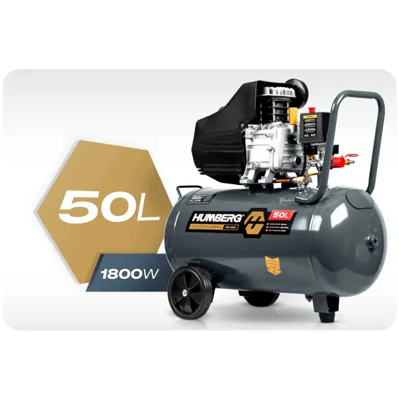 Humberg HM-265 – Uljni kompresor za zrak 50 L, 1800 W, 10 bara