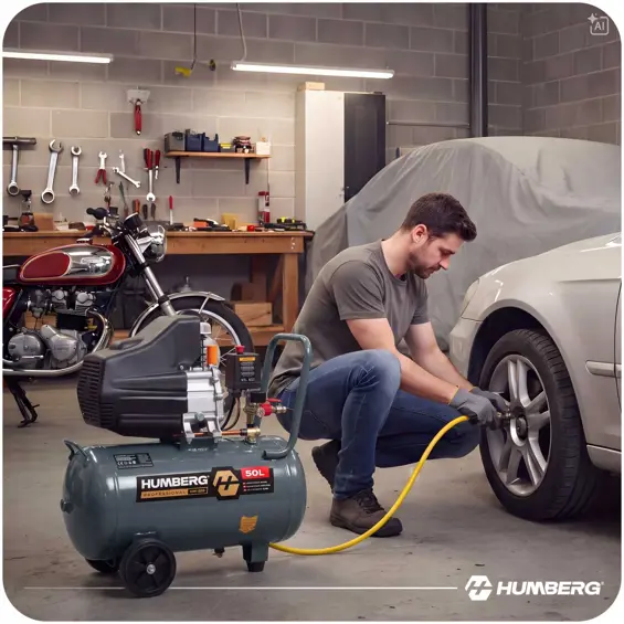 Humberg HM-265 – Uljni kompresor za zrak 50 L, 1800 W, 10 bara
