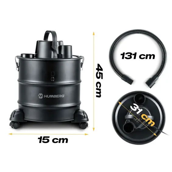 Humberg HM-405 usisavač za pepeo 1000 W 18 L s funkcijom puhanja