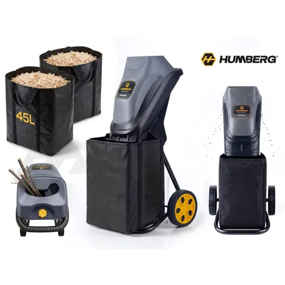 Humberg HM-650 električni usitnjivač grana 2500 W s 2 vreće 45 L