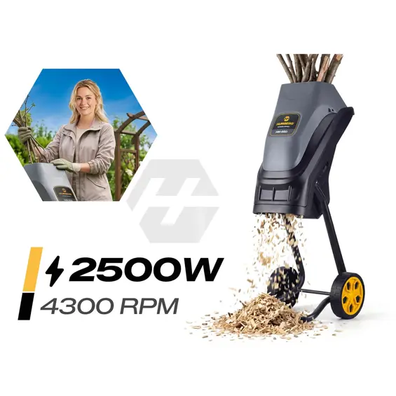 Humberg HM-650 električni usitnjivač grana 2500 W s 2 vreće 45 L