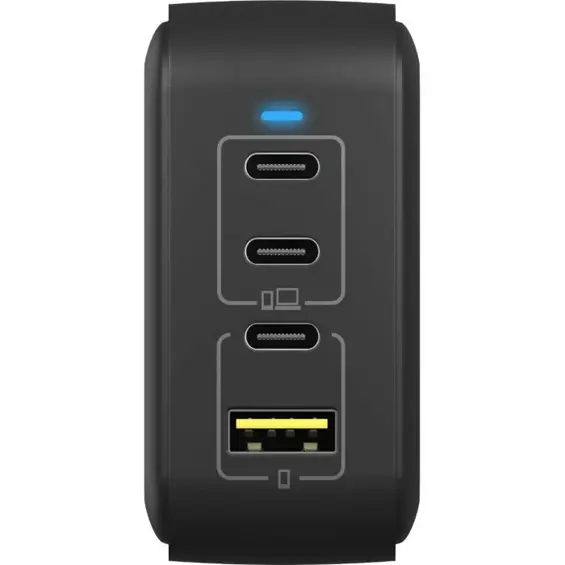 IcyBox IB-PS1040-PD 100W GaN Punjač – 4 Porta (2x USB-C + 2x USB-A) za Brzo Punjenje Laptopa i Telefona