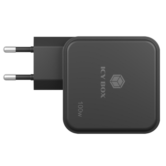 IcyBox IB-PS1040-PD 100W GaN Punjač – 4 Porta (2x USB-C + 2x USB-A) za Brzo Punjenje Laptopa i Telefona