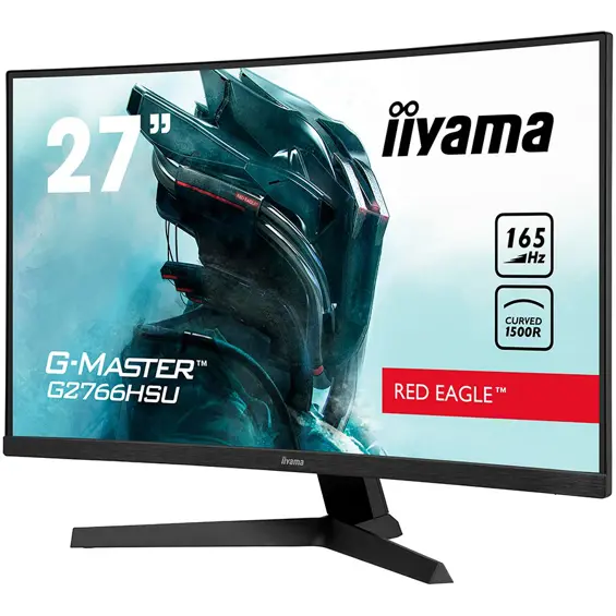 iiyama G-Master G2766HSU-B1 Red Eagle 27" zakrivljeni Gaming Monitor, Full HD (1080p), 165Hz, 1ms VA Panel, FreeSync Premium