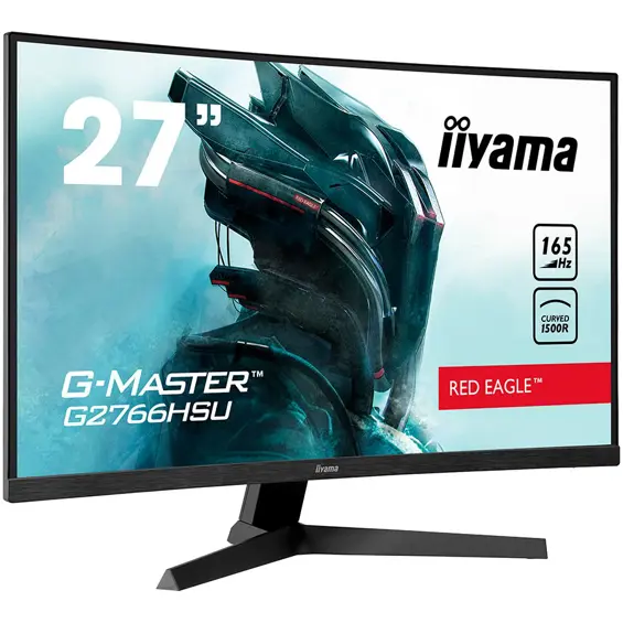 iiyama G-Master G2766HSU-B1 Red Eagle 27" zakrivljeni Gaming Monitor, Full HD (1080p), 165Hz, 1ms VA Panel, FreeSync Premium