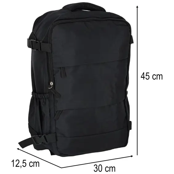 Ikonka KX2993 putni kabinski ruksak 45 × 30 cm – crni