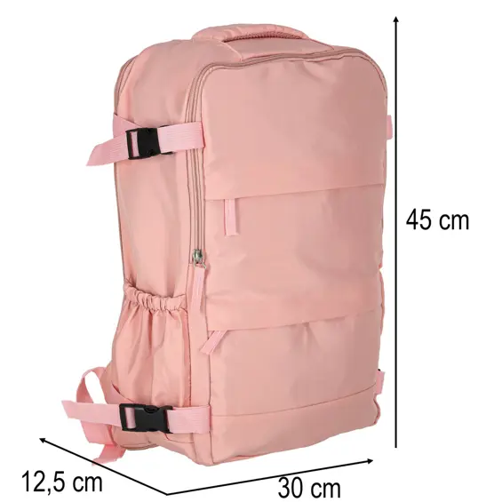 Ikonka KX2993_1 putni kabinski ruksak 45 × 30 cm – rozi