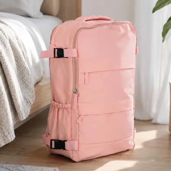 Ikonka KX2993_1 putni kabinski ruksak 45 × 30 cm – rozi