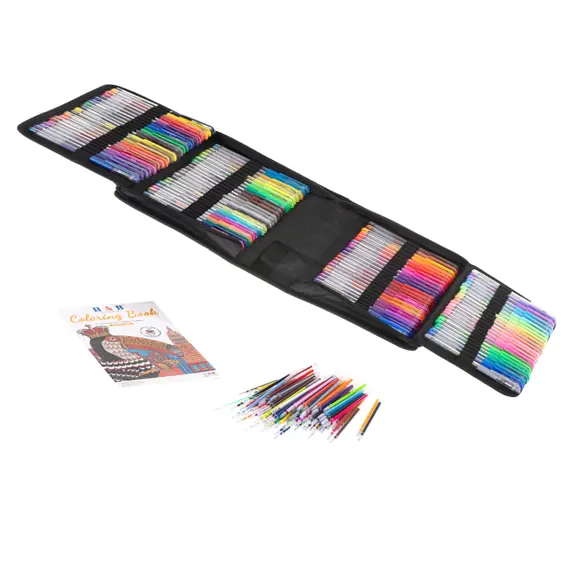 Ikonka KX5553 set gel olovaka 120 komada + 120 rezervnih punjenja – torbica i bojanka