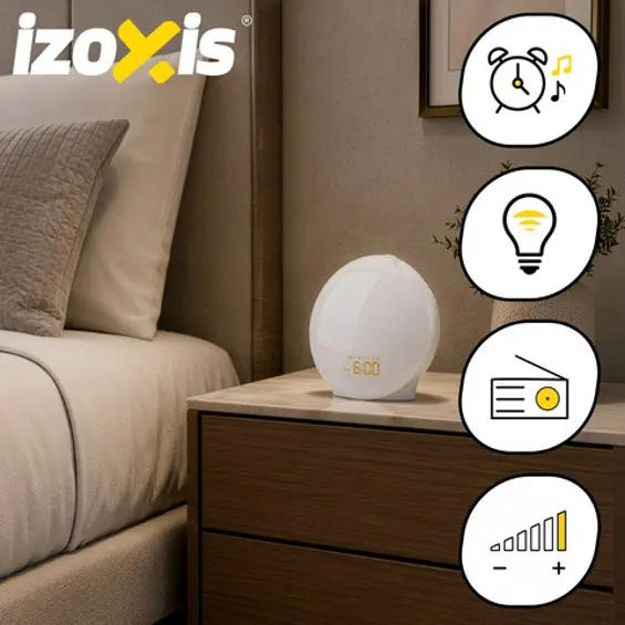 IZOXIS 27784 svjetlosni budilnik sa simulacijom izlaska sunca i FM radiom