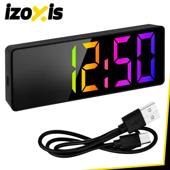 IZOXIS LED budilica s prikazom temperature, datuma i vremena