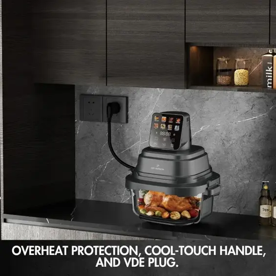 Just Perfecto JP-AF4GL staklena friteza na vrući zrak 1500 W, 1,5 L + 4 L