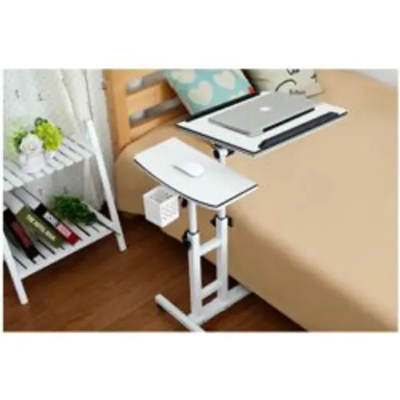 K672G2 Stol za Laptop na Kotačićima – Podesiva Visina, Pearl White