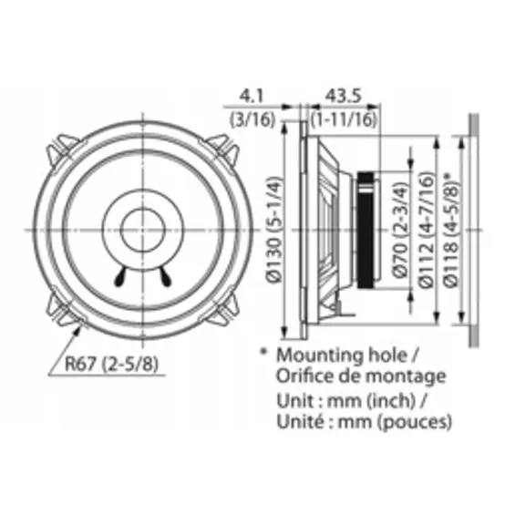 Kenwood KFC-S1356 auto zvučnici 13 cm 260 W