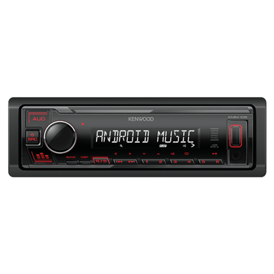 Kenwood KMM-105RY 1DIN autoradio 4 × 50 W – USB, AUX, RDS, FLAC