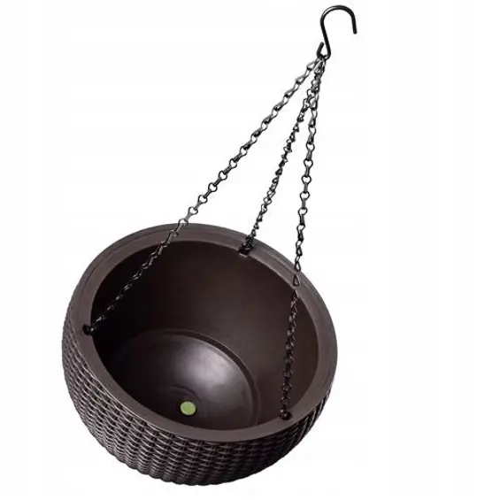 Keter Hanging Sphere viseća tegla za cvijeće 8,6 L – Ø 35 × 22 cm, imitacija ratana, smeđa