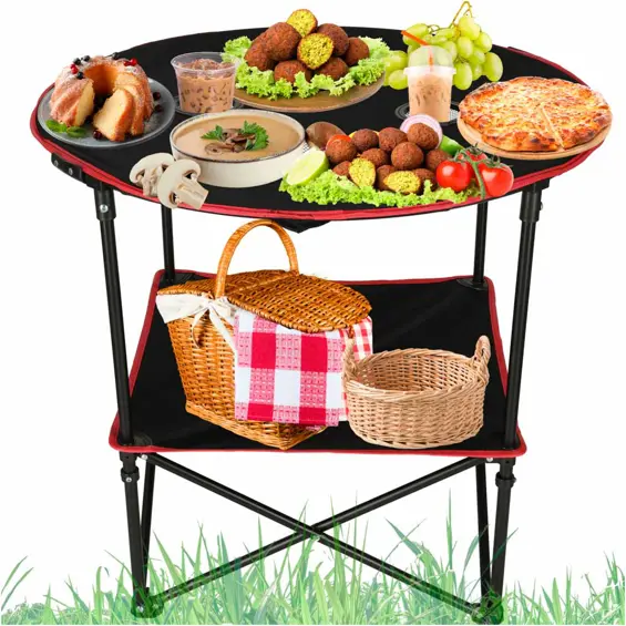KIK KX3261 sklopivi kamperski stol s držačima za piće 72 cm