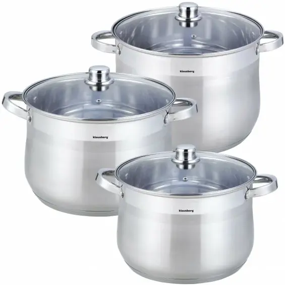 Klausberg KB-7178 Set Lonaca 6 Dijelova – 10,7 L, 13 L i 16 L, Nehrđajući Čelik
