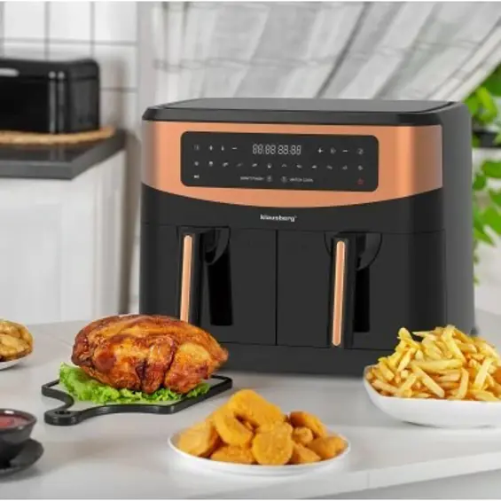 Klausberg KB-7589 friteza na vrući zrak 9 L – dvostruka košara 2 x 4,5 L, 1750 W