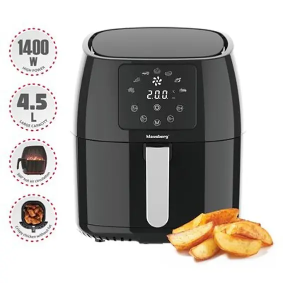 Klausberg KB-7600 friteza na vrući zrak 5,5 L, 1400 W, crno-zlatna