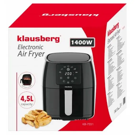Klausberg KB-7600 friteza na vrući zrak 5,5 L, 1400 W, crno-zlatna