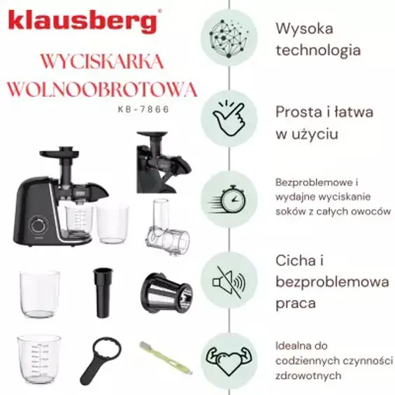 Klausberg KB-7867 hladno prešanje/ cold press 150 W – 700 ml, crno-rose gold