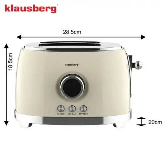 Klausberg KB-9026 retro toster za 2 kriške, 850 W