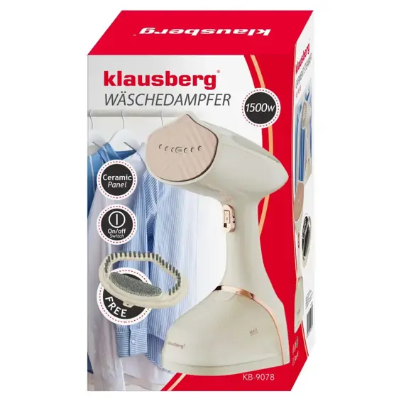 Klausberg KB-9078 ručno parno glačalo za odjeću 1500 W, 400 ml