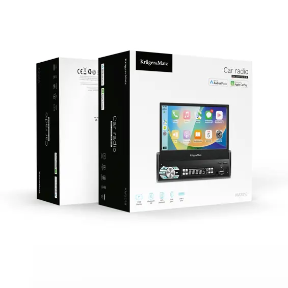Krüger&Matz KM2018 1 DIN autoradio s izvlačivim 7″ zaslonom, CarPlayom i Android Autom