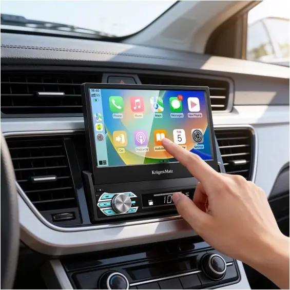 Krüger&Matz KM2018 1 DIN autoradio s izvlačivim 7″ zaslonom, CarPlayom i Android Autom