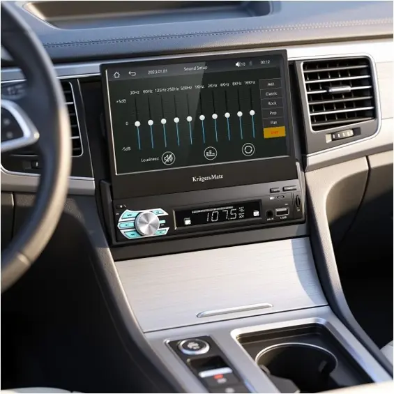 Krüger&Matz KM2018 1 DIN autoradio s izvlačivim 7″ zaslonom, CarPlayom i Android Autom