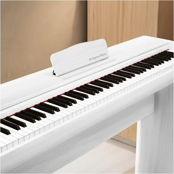 KRÜGER&MATZ KMDP-105-WH – Digitalni pianino s 88 tipki, klavirska mehanika, 192 glasa, Bluetooth 5.0, 3 pedale, bijeli