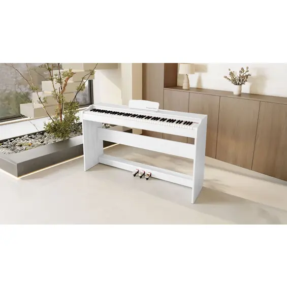 KRÜGER&MATZ KMDP-105-WH – Digitalni pianino s 88 tipki, klavirska mehanika, 192 glasa, Bluetooth 5.0, 3 pedale, bijeli
