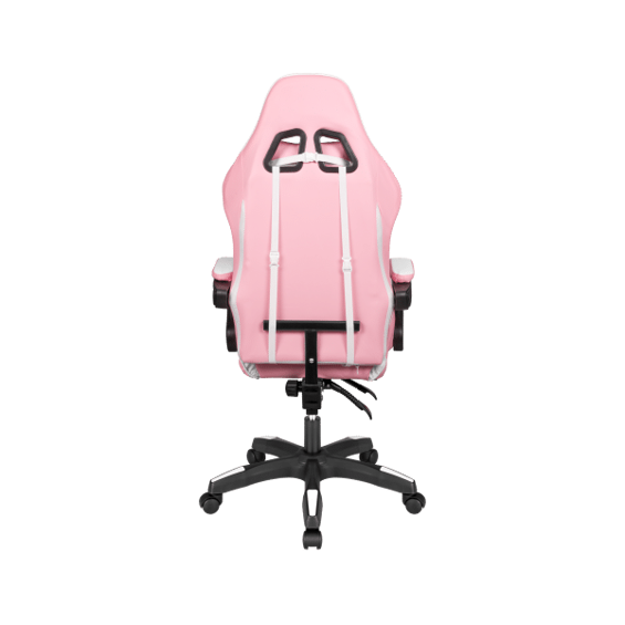 Krüger&Matz Warrior GX-150 gaming stolica s osloncem za noge, bijelo-ružičasta, do 150 kg