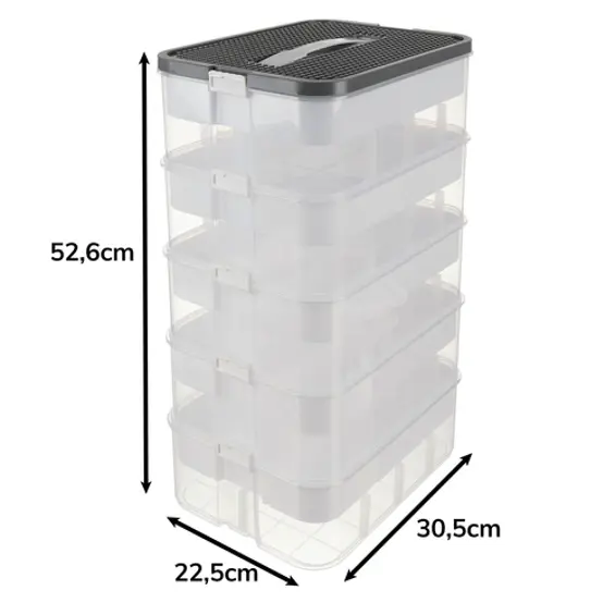 KRUZZEL organizator za kocke 35 L – modularna kutija za igračke na 5 katova