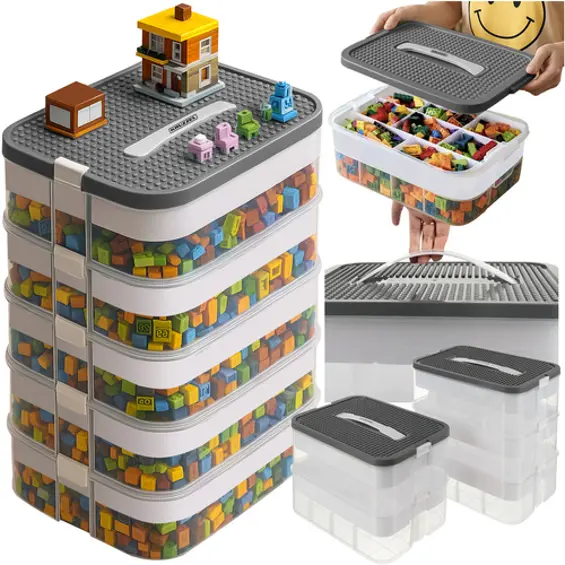 KRUZZEL organizator za kocke 35 L – modularna kutija za igračke na 5 katova