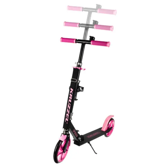 Kruzzel Spidoo 25628 sklopivi dječji romobil, kotači 200 mm, ABEC-7, do 100 kg – crno-rozi