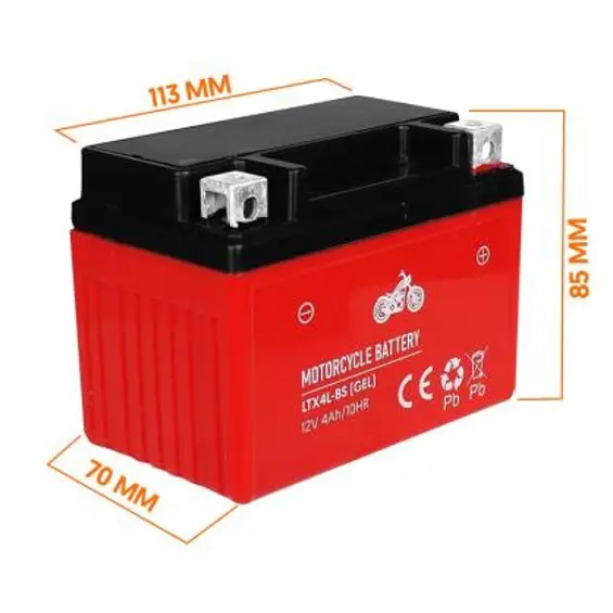 Lamex LTX4L-BS moto akumulator 12 V, 4 Ah, AGM gel