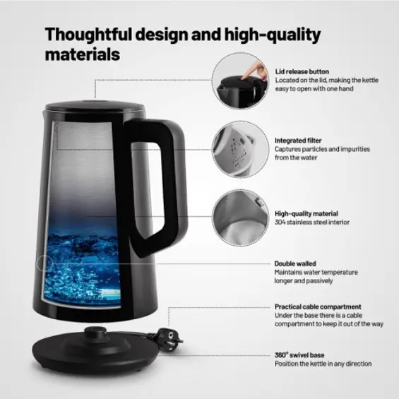 Lauben električno kuhalo za vodu 1800BC-kuhalo za vodu s brzim zagrijavanjem