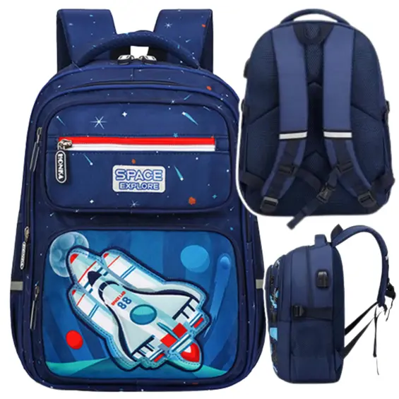 LEAN 22012 dječji školski ruksak Space Rocket 20 L – 41 cm, reflektirajući elementi