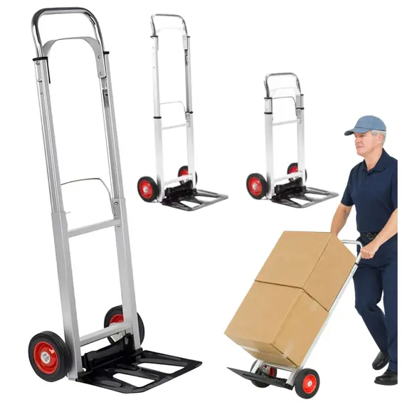LEAN 26578 sklopiva aluminijska transportna kolica 90 kg s teleskopskom ručkom