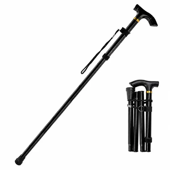 LEAN 29262 sklopivi teleskopski štap za hodanje, crni, 85–95 cm