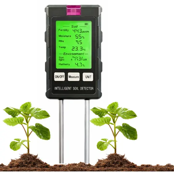 LEAN 29303 digitalni mjerač tla 6u1 – vlaga tla, pH, temperatura, plodnost, svjetlost i vlažnost zraka, LCD