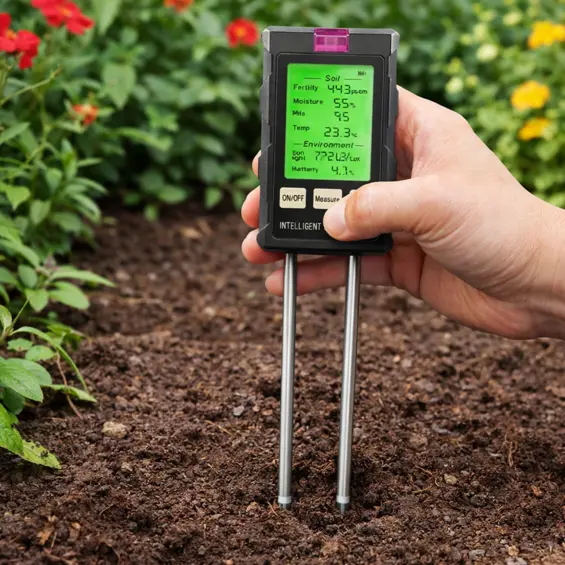 LEAN 29303 digitalni mjerač tla 6u1 – vlaga tla, pH, temperatura, plodnost, svjetlost i vlažnost zraka, LCD