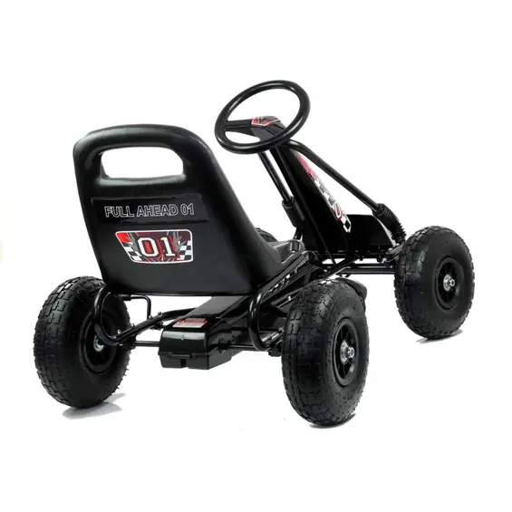 LEAN CARS A-15 dječji gokart na pedale s kotačima na napuhavanje – crni