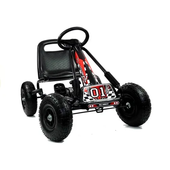 LEAN CARS A-15 dječji gokart na pedale s kotačima na napuhavanje – crni