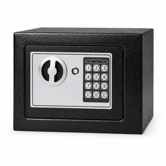 LEAN elektronički sef 6 L za novac, dokumente i ključeve 22,5 × 17 × 16 cm – crni