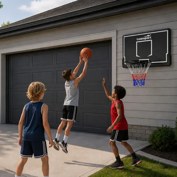 LEAN Sport košarkaška tabla s obručem 90 × 60 cm – crna
