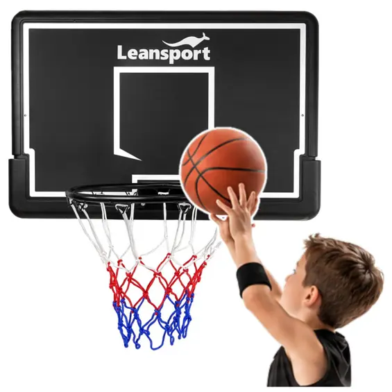 LEAN Sport košarkaška tabla s obručem 90 × 60 cm – crna