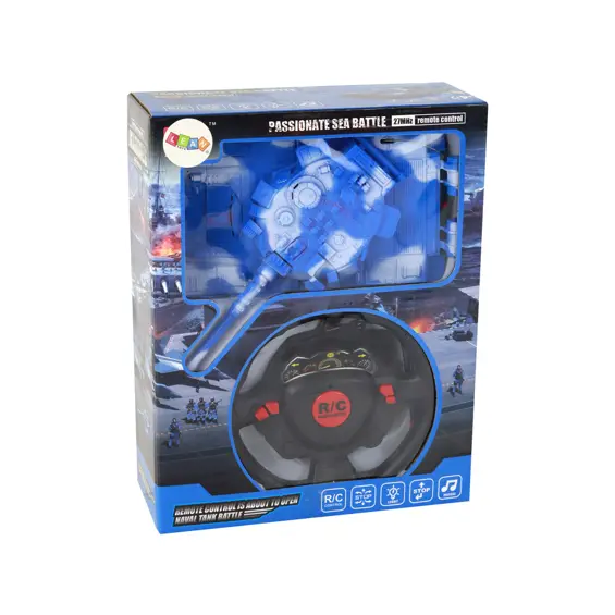 LEAN Toys 17277 RC tenk na daljinsko upravljanje 1:18 – 27 MHz, svjetlosni i zvučni efekti, plavi